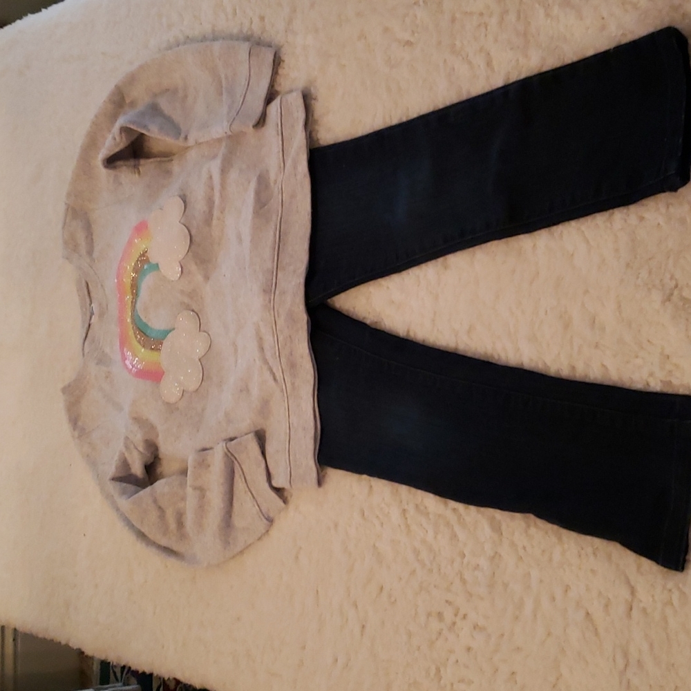 Girl's OshKosh sweat shirt & children place jeans
